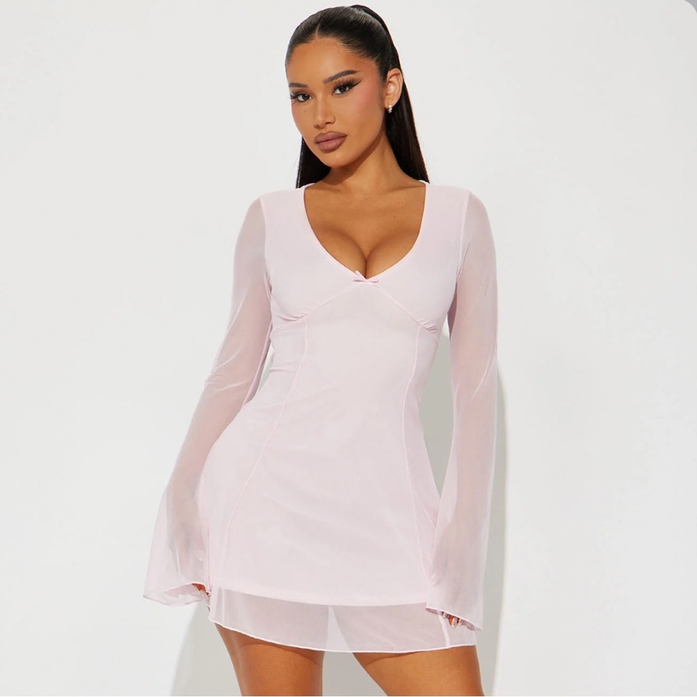 Fashion Nova Pink Mini Dress with Bow